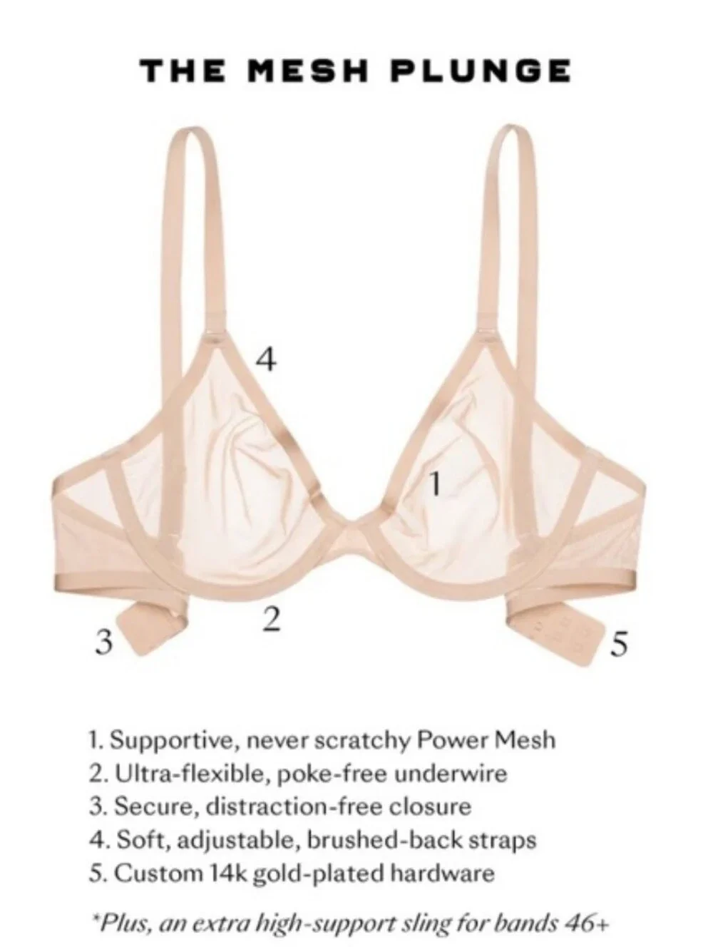 CUUP NWT  The Plunge-Mesh Bra Underwire Size 34B.